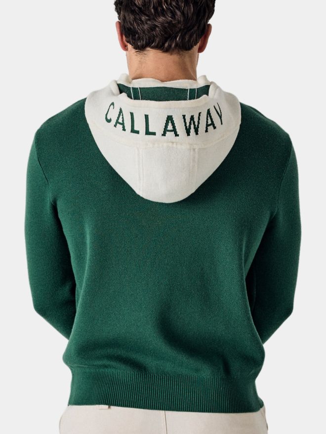 Callaway Legacy LS Blocked Logo Hooded Sweater Pullover dunkelgrün