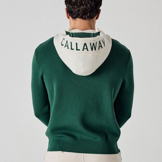 Callaway Legacy LS Blocked Logo Hooded Sweater Pullover dunkelgrün