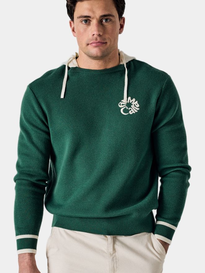 Callaway Legacy LS Blocked Logo Hooded Sweater Pullover dunkelgrün