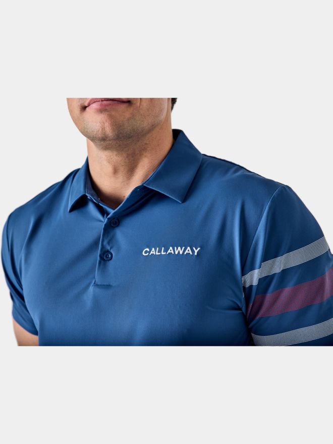 Callaway Legacy Triple Track Sleeve Block Halbarm Polo blau