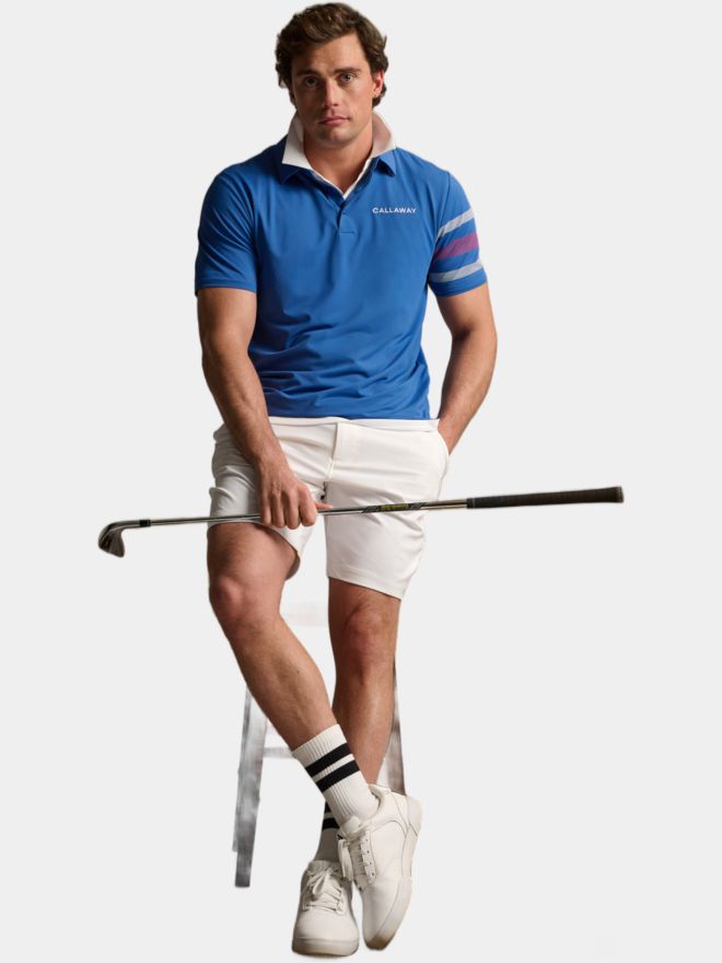 Callaway Legacy Triple Track Sleeve Block Halbarm Polo blau