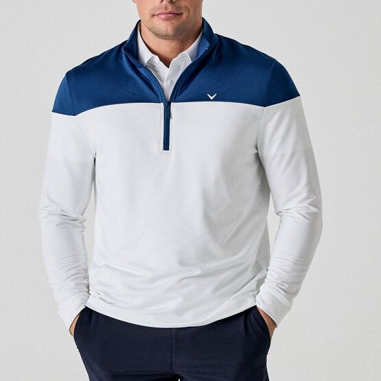 Callaway Legacy LS Logo Block 1/4 Zip Stretch Midlayer blau