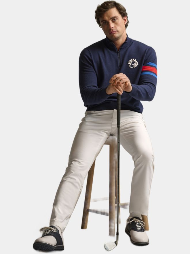 Callaway Legacy LS Triple Track 1/4 Zip Sweater Stretch Midlayer navy