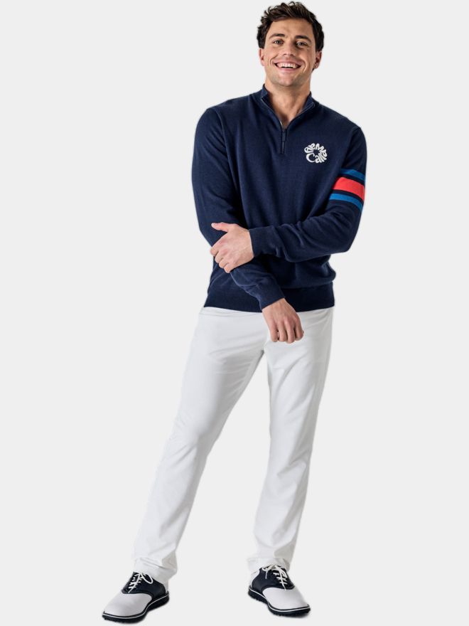 Callaway Legacy LS Triple Track 1/4 Zip Sweater Stretch Midlayer navy