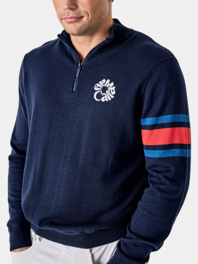 Callaway Legacy LS Triple Track 1/4 Zip Sweater Stretch Midlayer navy