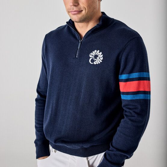 Callaway Legacy LS Triple Track 1/4 Zip Sweater Stretch Midlayer navy