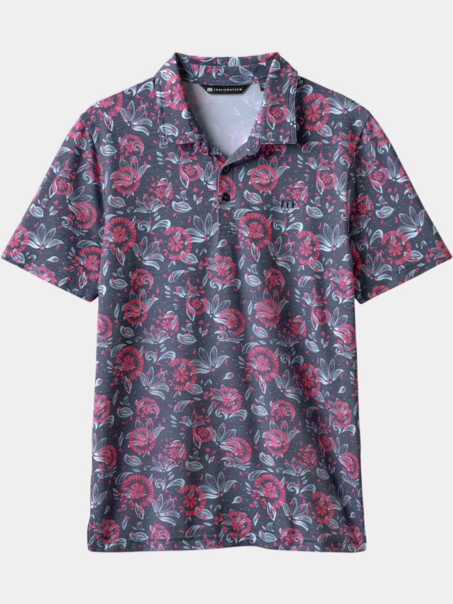 TravisMathew Featherweight Flourish Halbarm Polo schwarz