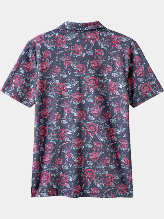 TravisMathew Featherweight Flourish Halbarm Polo schwarz