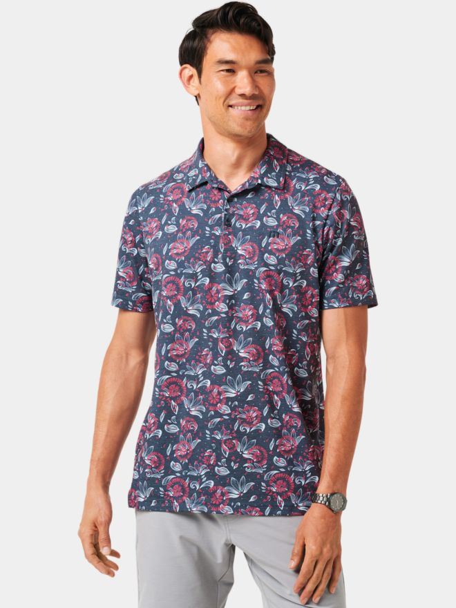 TravisMathew Featherweight Flourish Halbarm Polo schwarz