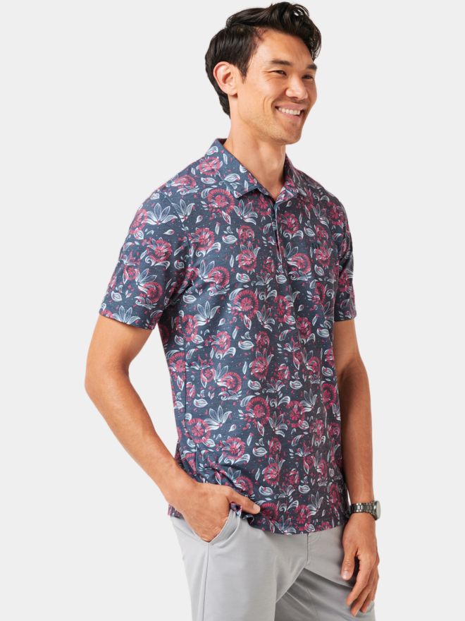 TravisMathew Featherweight Flourish Halbarm Polo schwarz