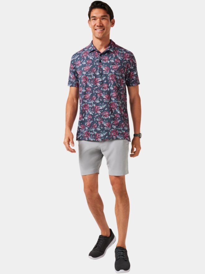 TravisMathew Featherweight Flourish Halbarm Polo schwarz