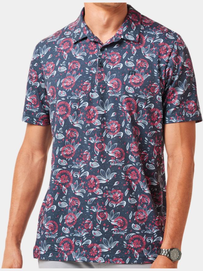 TravisMathew Featherweight Flourish Halbarm Polo schwarz