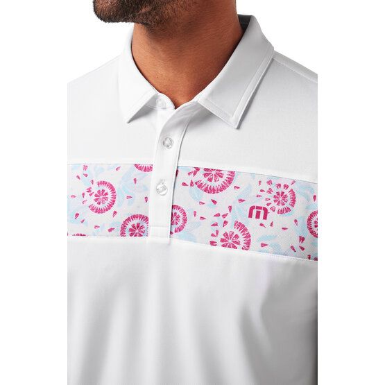 TravisMathew  Polokošile s krátkým rukávem Good Good Flourish bílá