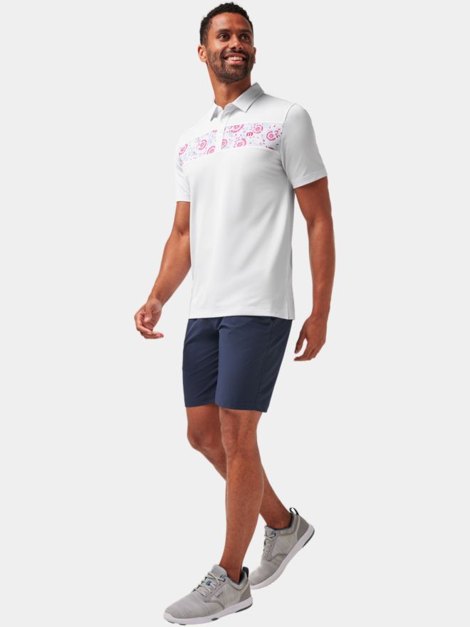 TravisMathew Good Good Flourish Halbarm Polo weiß