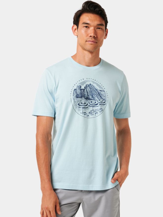 TravisMathew International Travel Halbarm T-Shirt hellblau