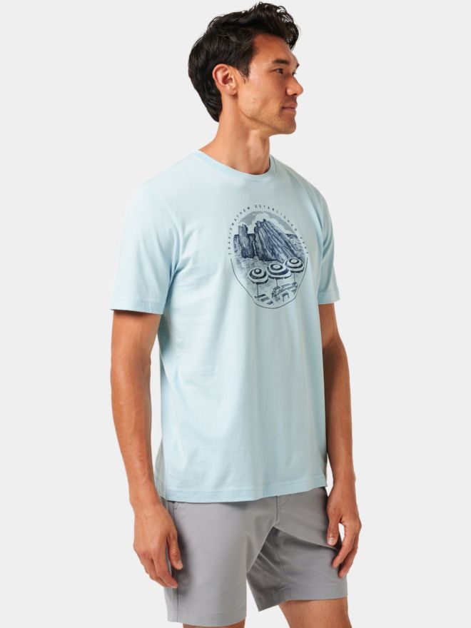 TravisMathew International Travel Halbarm T-Shirt hellblau