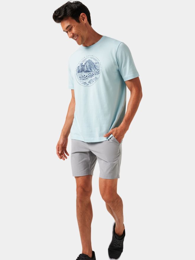 TravisMathew International Travel Halbarm T-Shirt hellblau