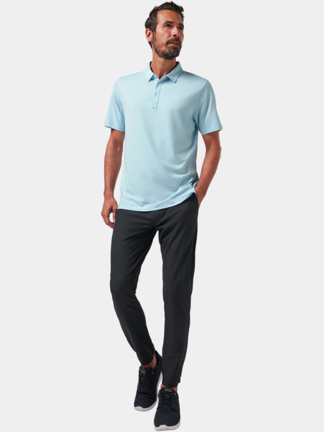 TravisMathew The Heater Halbarm Polo hellblau