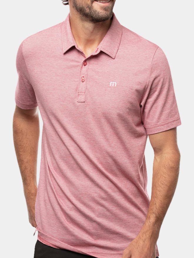 TravisMathew The Zinna Halbarm Polo rot