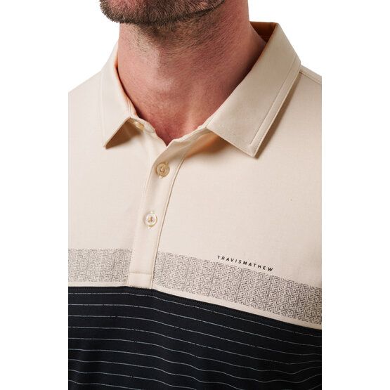 TravisMathew  Hang Glide half-sleeve polo sand