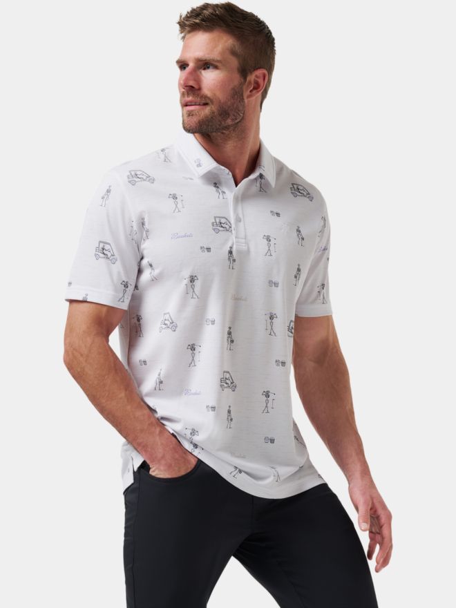 TravisMathew Lost City Halbarm Polo weiß
