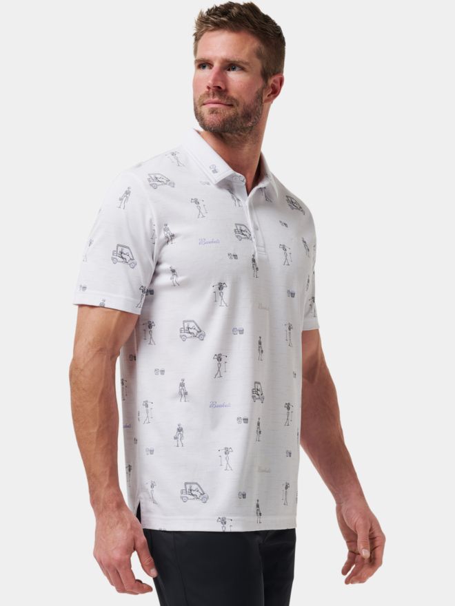 TravisMathew Lost City Halbarm Polo weiß