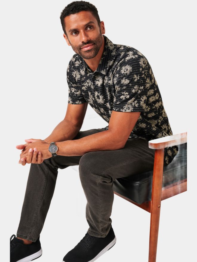 TravisMathew Shaded Grove Halbarm Polo schwarz