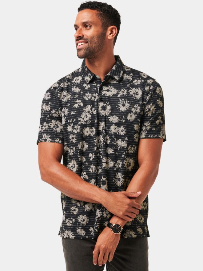 TravisMathew Shaded Grove Halbarm Polo schwarz