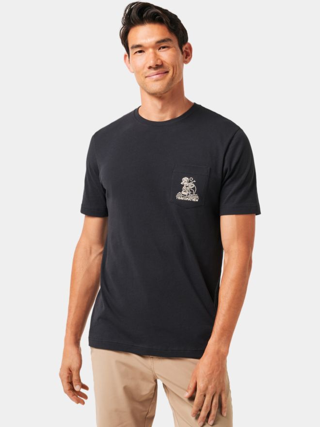 TravisMathew Lost Cave Pocket Halbarm T-Shirt schwarz