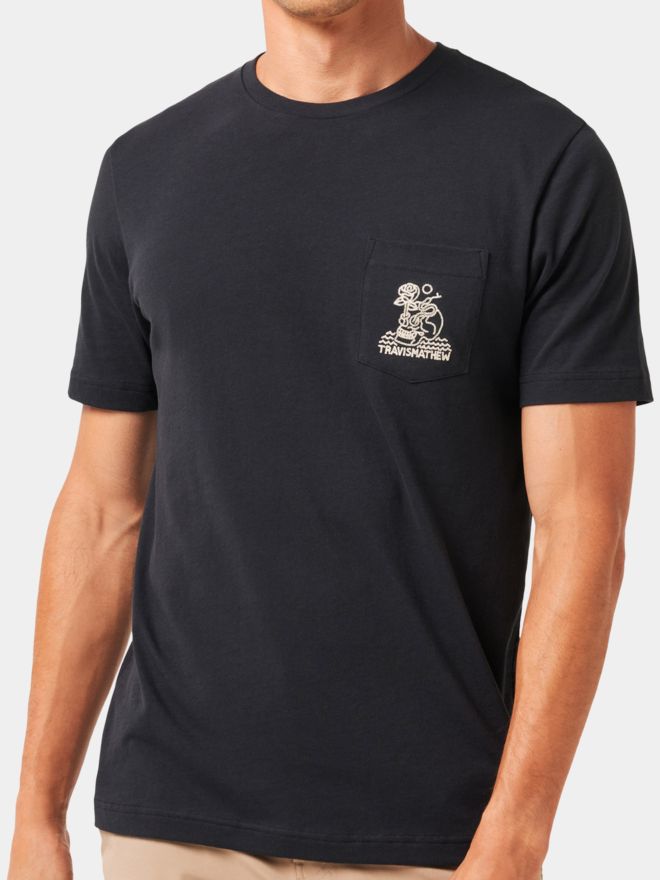 TravisMathew Lost Cave Pocket Halbarm T-Shirt schwarz