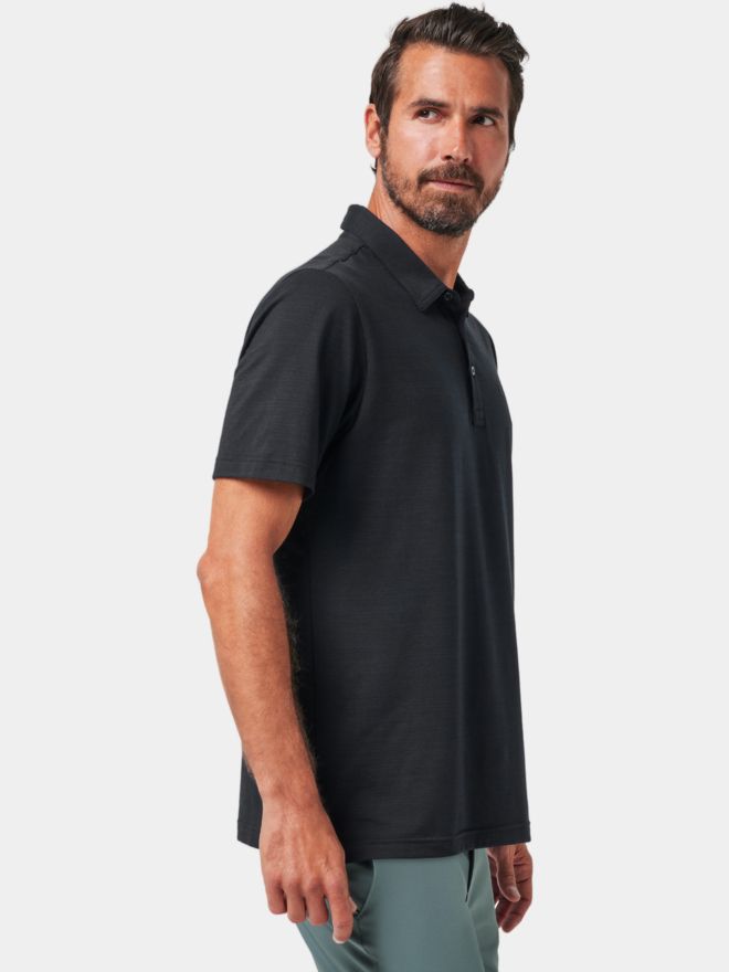 TravisMathew The Heater Halbarm Polo schwarz