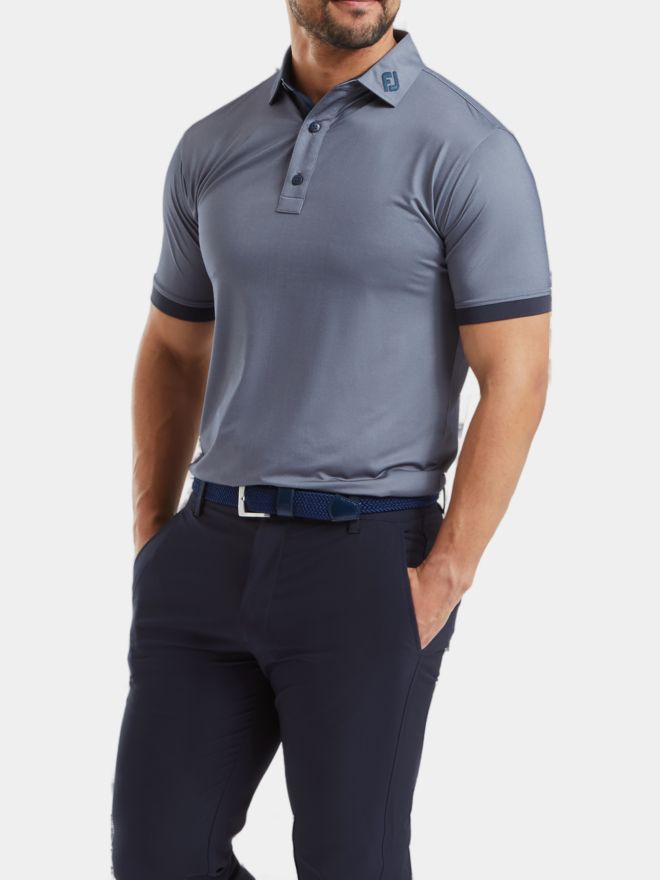FootJoy Banded Birdseye Halbarm Polo navy