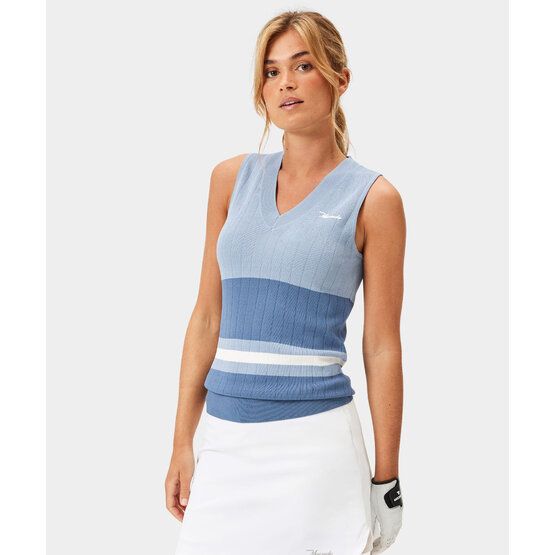 Macade Golf  Ana Sleeveless V-Neck Knit Sweater blue