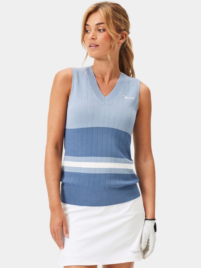 Macade Golf Ana Sleeveless V-Neck Strick Pullunder blau