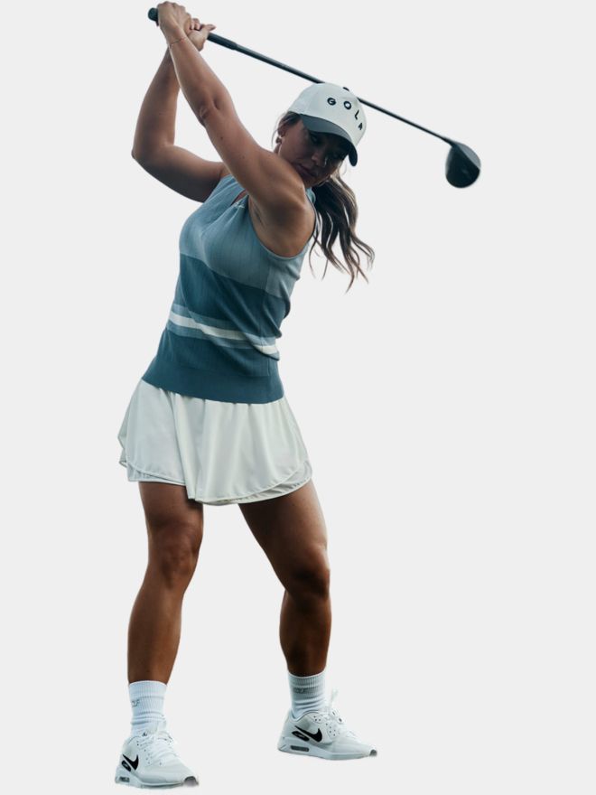 Macade Golf Ana Sleeveless V-Neck Strick Pullunder blau