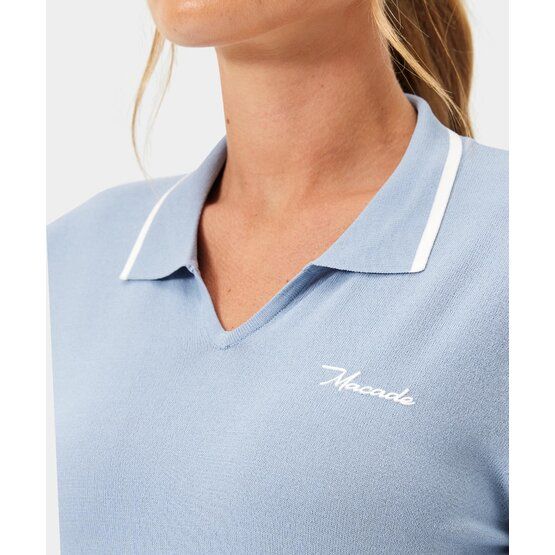 Macade Golf Ella Knit Top Langarm Polo blau