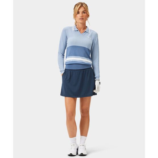 Macade Golf Ella Knit Top Langarm Polo blau