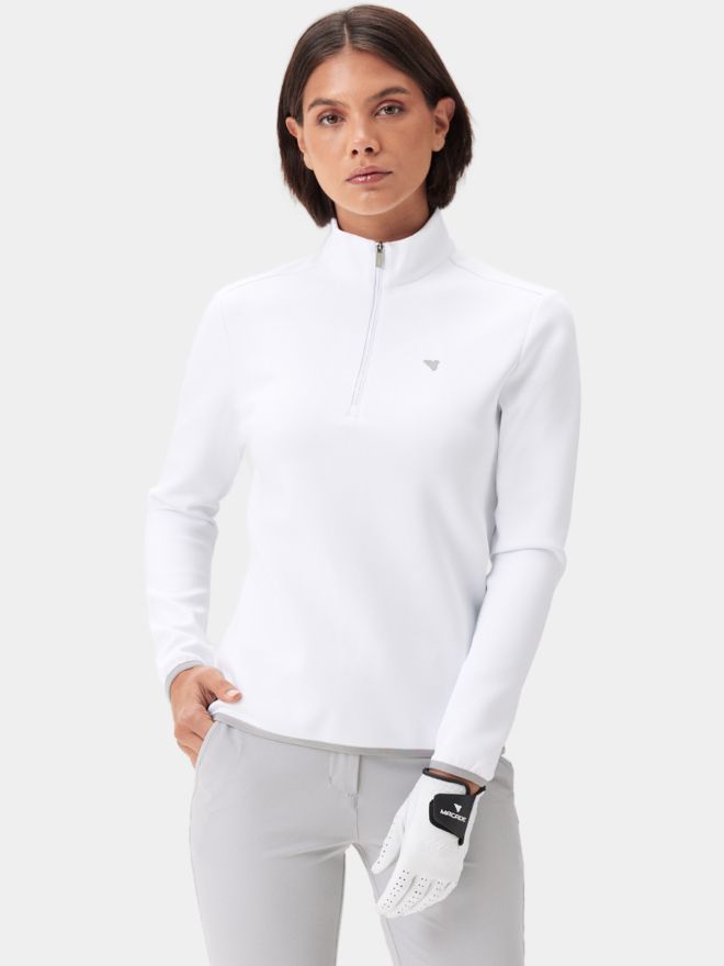 Macade Golf Therma Quarter Zip Stretch Midlayer offwhite
