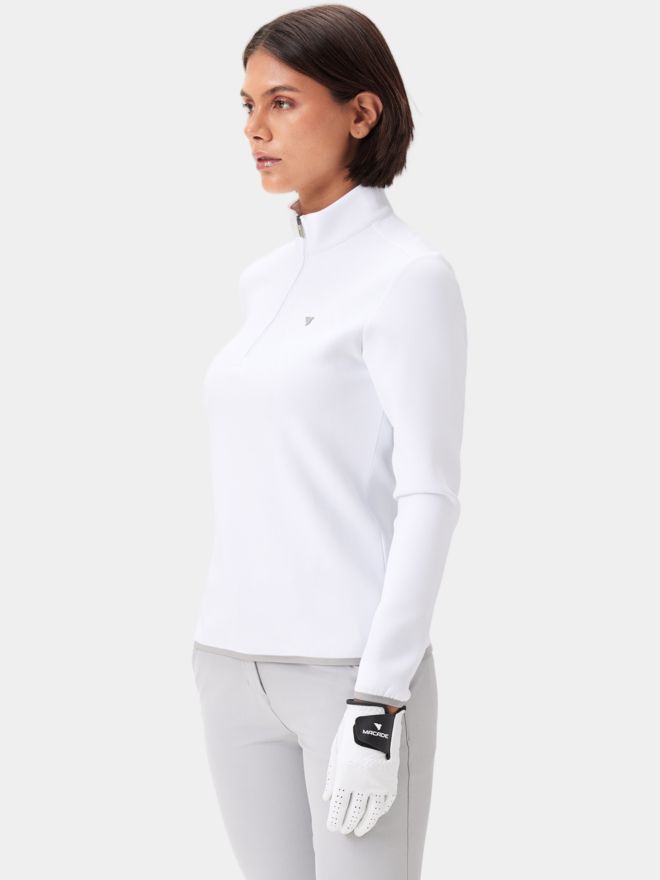Macade Golf Therma Quarter Zip Stretch Midlayer offwhite