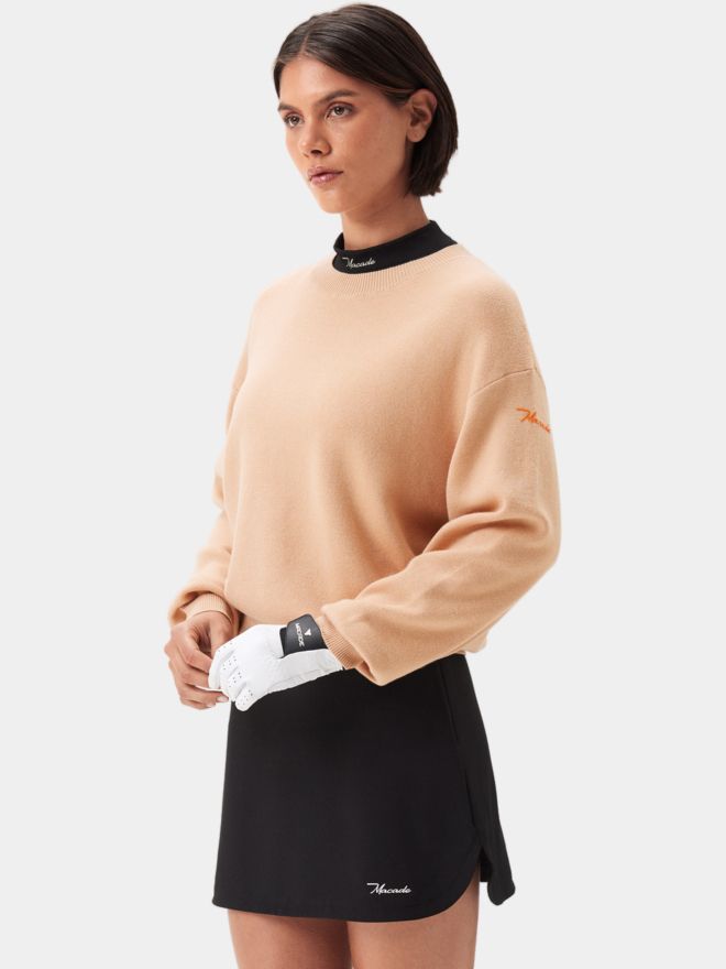 Macade Golf Concept Oversized Sweater Strick Pullover beige