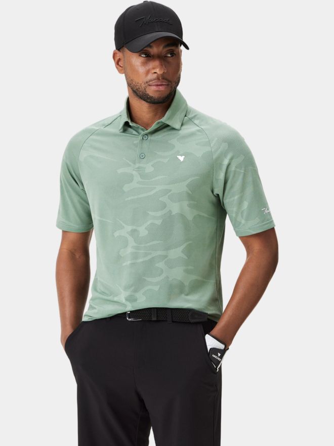 Macade Golf Nolan Camo Shirt Halbarm Polo grün