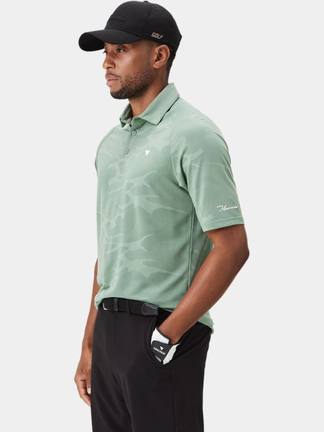 Macade Golf Nolan Camo Shirt Halbarm Polo grün