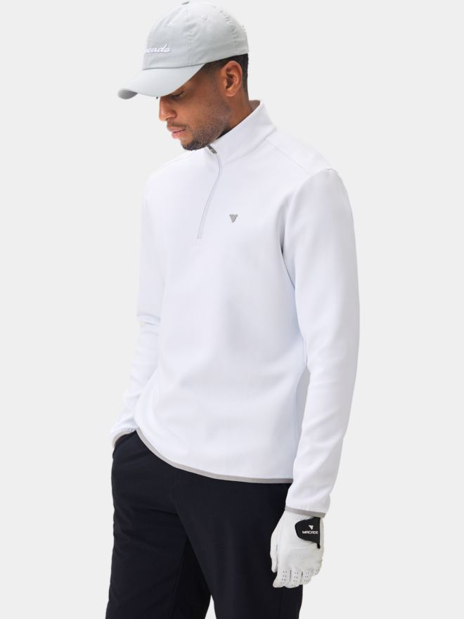 Macade Golf Therma Quarter Zip Stretch Midlayer offwhite