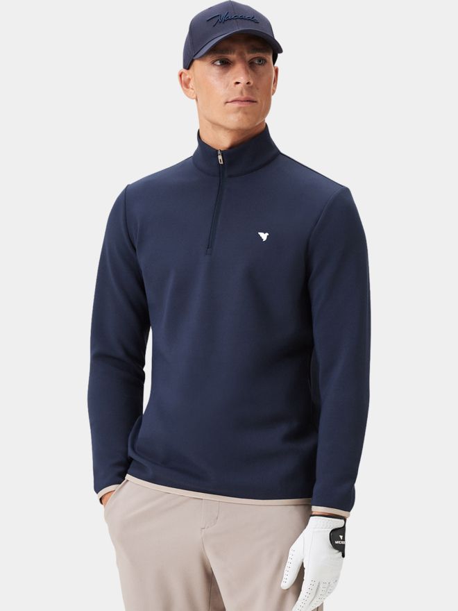 Macade Golf Therma Quarter Zip Stretch Midlayer navy
