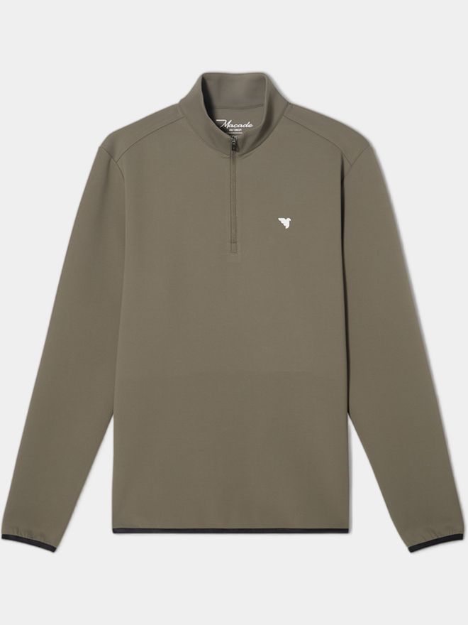 Macade Golf Therma Quarter Zip Stretch Midlayer oliv