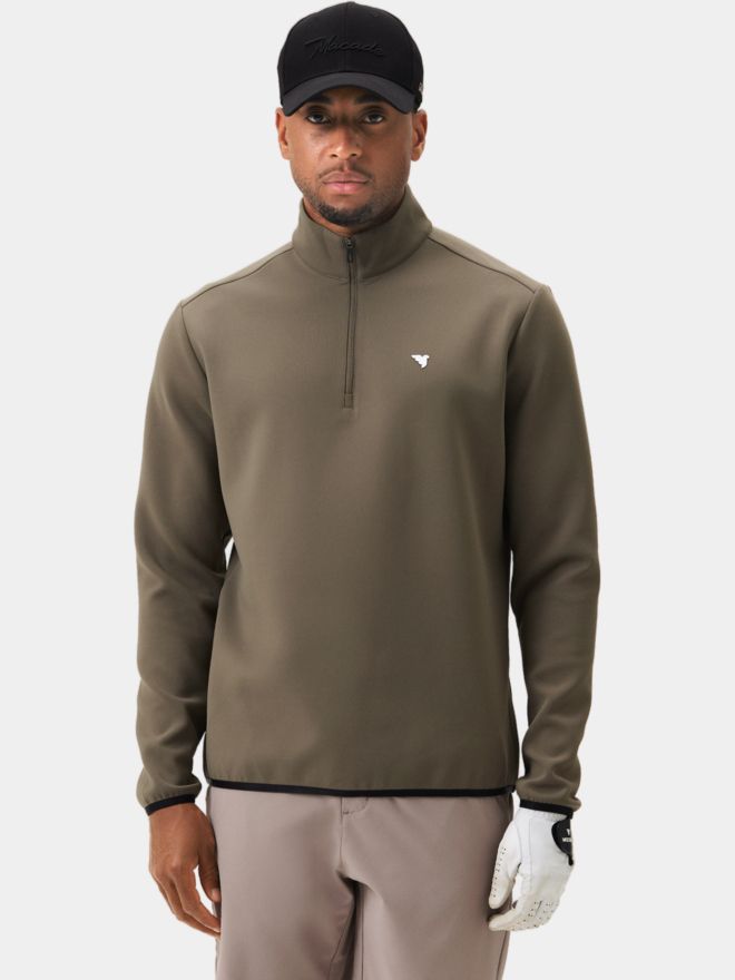 Macade Golf Therma Quarter Zip Stretch Midlayer oliv