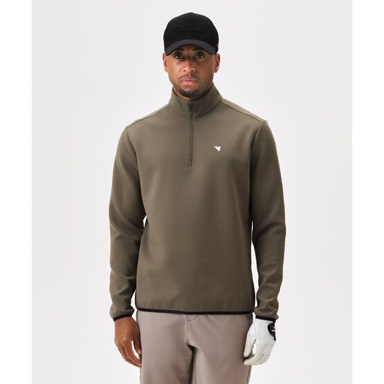 Macade Golf  Therma Quarter Zip Stretch Midlayer olivová