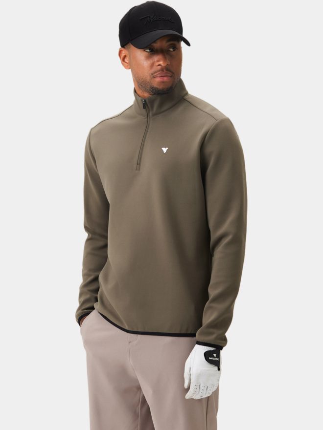 Macade Golf Therma Quarter Zip Stretch Midlayer oliv