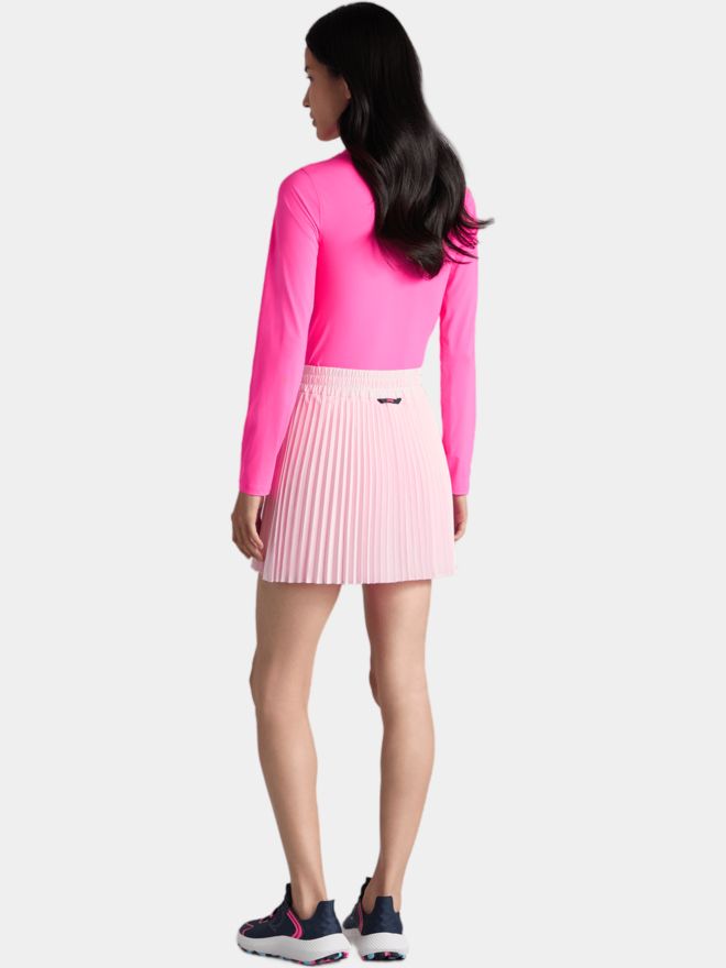 G/Fore SILKY TECH QUARTER ZIP Langarm Polo pink