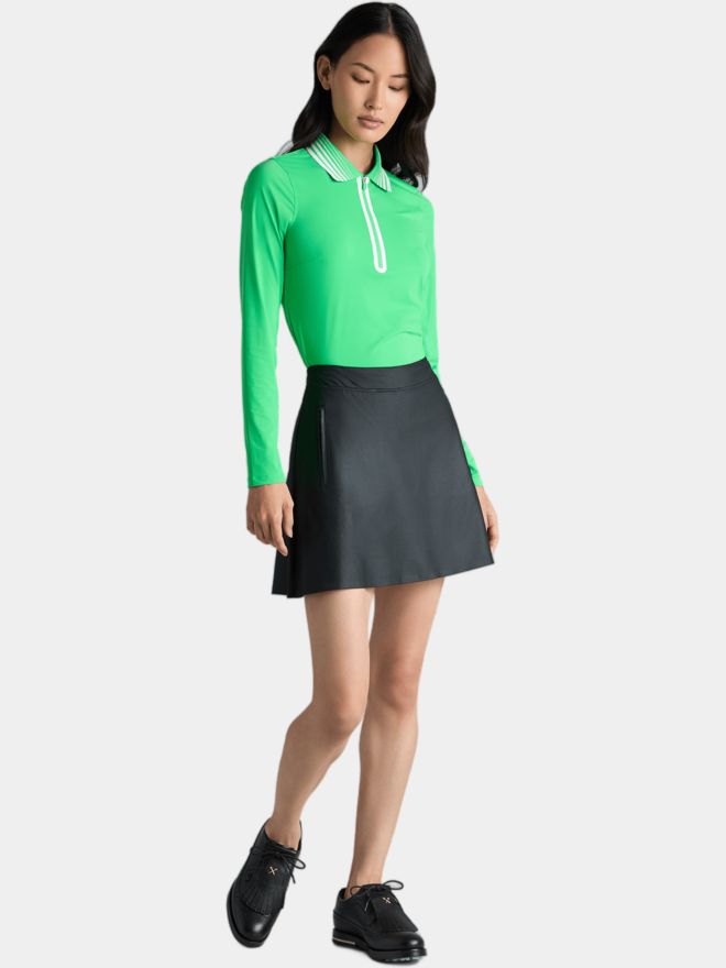 G/Fore SILKY TECH QUARTER ZIP Langarm Polo grün